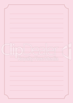 Line paper pink background with vintage border