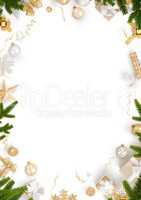 The New Year decoration border and blank white template backgrou