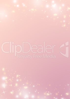 Pastel gradient pink background, sparklin bokeh star and light b