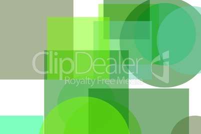 Abstract green circles squares illustration background