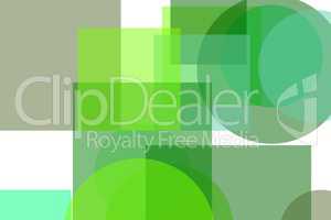 Abstract green circles squares illustration background