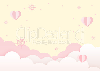 yellow and pink Valentines Day Greeting Card Design Template