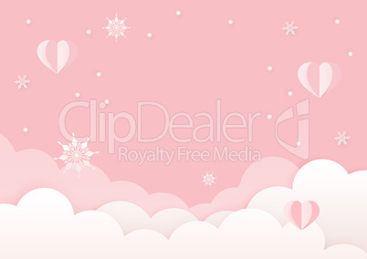 White and pink Valentines Day Greeting Card Design Template