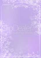 Purple gradient winter paper background with snowflake border