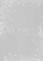 Winter Christmas silver grey paper background with snowflake bor