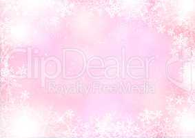 Gradient mixed purple winter paper background with snowflake bor