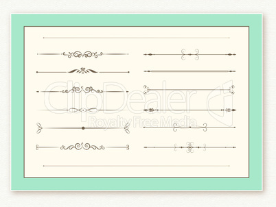 Classic line and ornament design element collection set
