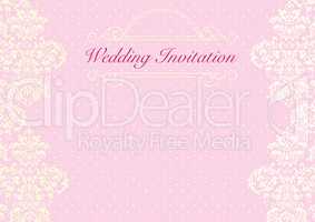 The pink wedding invitation card background template with patter