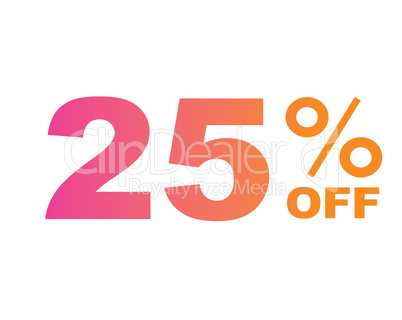 gradient pink to orange twenty-five percent off special discount