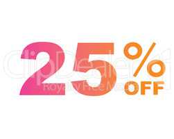 gradient pink to orange twenty-five percent off special discount