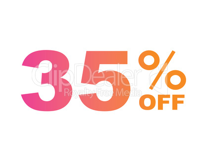 vector gradient pink to orange thirty five percent discount word