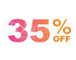 vector gradient pink to orange thirty five percent discount word