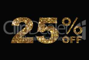 Luxury golden glitter twenty-five percent off special discount w