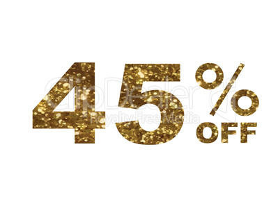 Luxury golden glitter forty five percent special discount word t