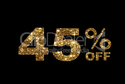 Luxury golden glitter forty five percent discount word text