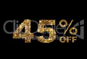 Luxury golden glitter forty five percent discount word text