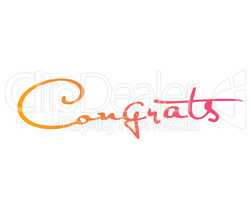 Golden glitter isolated hand writing word Congrats