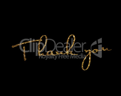 Golden glitter isolated hand writing word THANK YOU Golden glitter isolated hand writing word THANK YOU