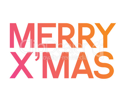 Gradient pink to orange serif front word Merry Christmas