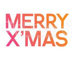 Gradient pink to orange serif front word Merry Christmas