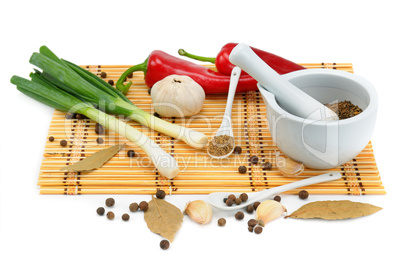 Set of natural products isolated on white background.