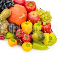 Fruit and vegetable isolated on white background.