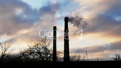 Industrial tube chimney smoke