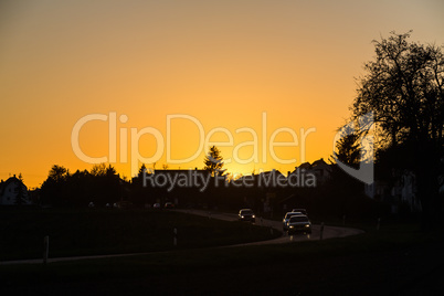 traffic of cars at dawn