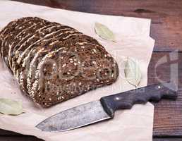 bread from rye flour with sunflower seeds