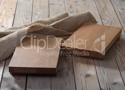 Two empty  chopping boards for dishes