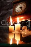 Candles Near Clock