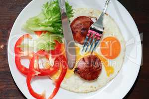 Fried Eggs With Sausage
