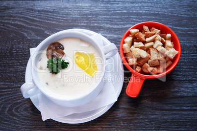 Mushroom Soup In Bowl