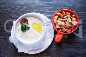 Mushroom Soup In Bowl