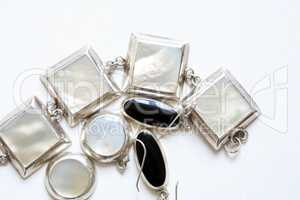 Silver Jewelry On White