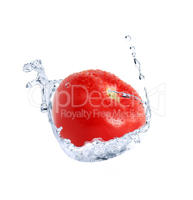 Tomato In Water Splash