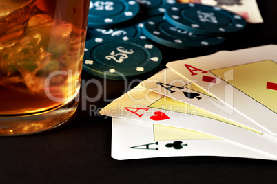 Poker, whiskey and money.