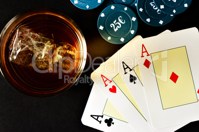 Poker, whiskey and money.