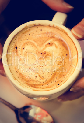 Coffee latte with heart.