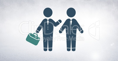 businessmen meeting icon with briefcase