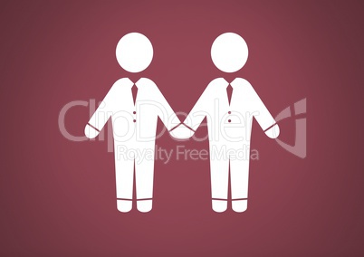 business people couple partners icon