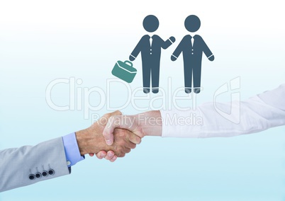 Handshake with business people meeting icon