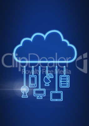 cloud icon with blue background