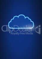 cloud icon with blue background