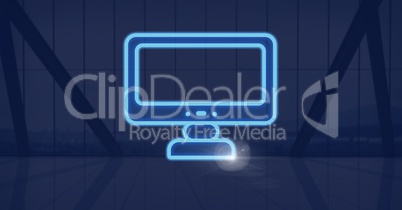 computer icon with blue background