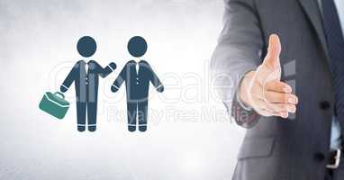 Handshake with businessmen meeting icon