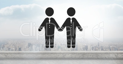 business people couple partners icon