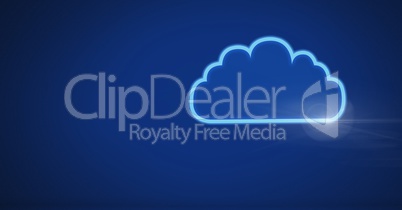 cloud icon with blue technology background