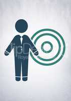 businessman and target icon