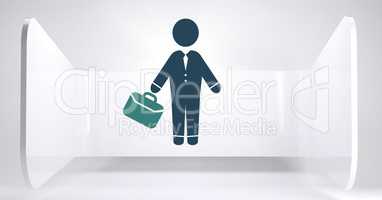 businessman icon with briefcase